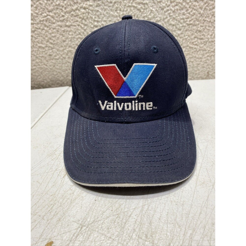 VALVOLINE OIL CAP HAT - ADULT - BASEBALL TRUCKER SIZABLE HAT - RACING RACECAR